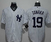 New York Yankees #19 Masahiro Tanaka White Strip New Cool Base Stitched Baseball Jersey,baseball caps,new era cap wholesale,wholesale hats